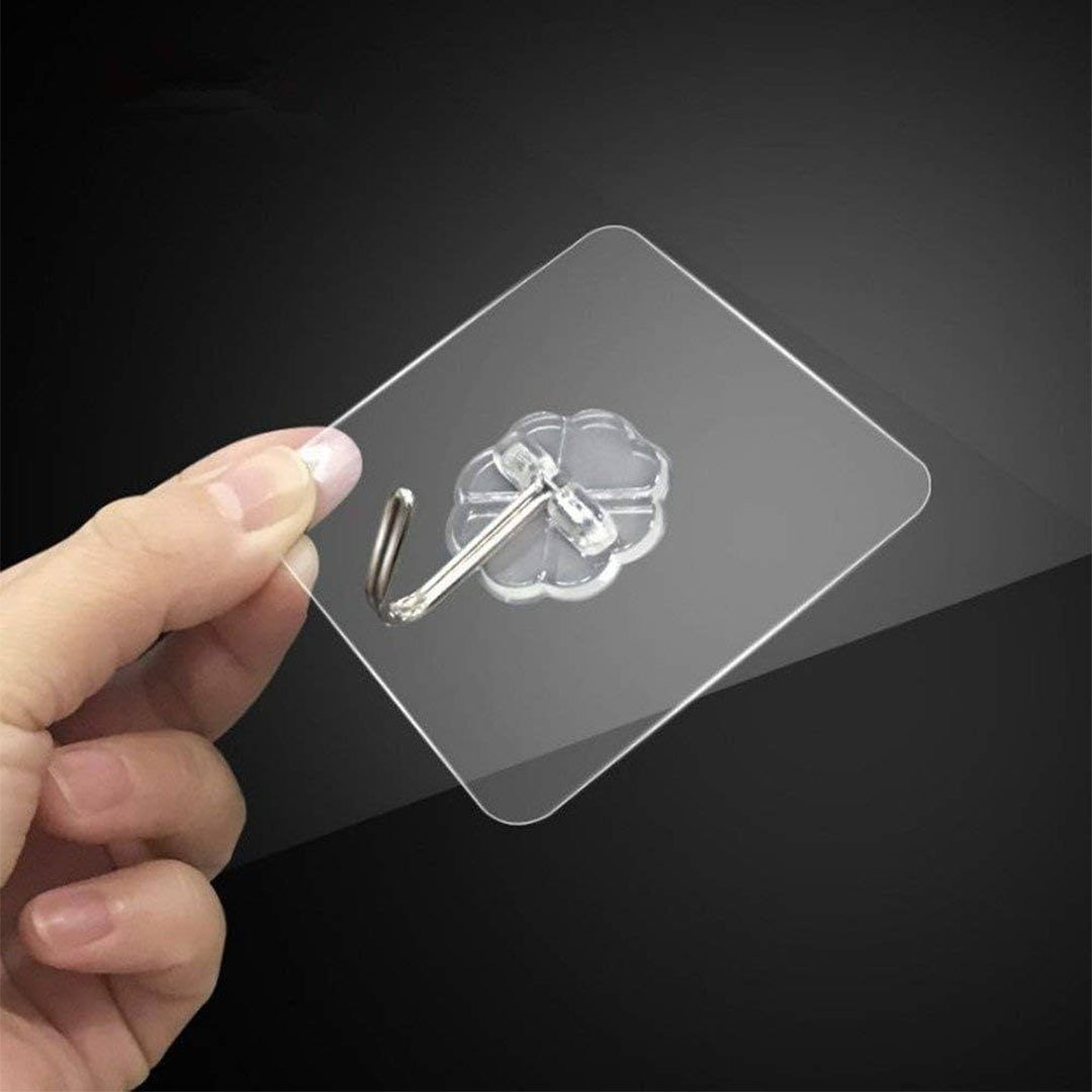 Cloth Hook PVC Wall Hooks, Pack Of 15 Transparent, Heavy Duty.